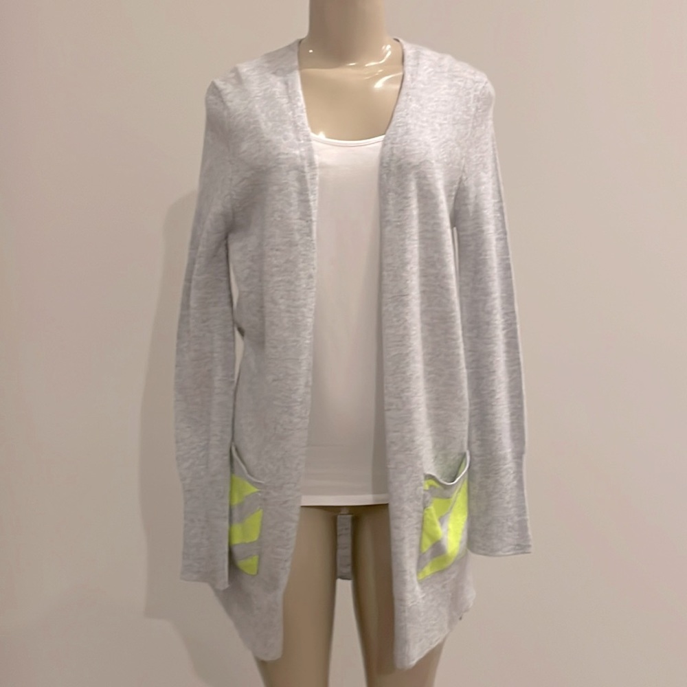 Brodie Fine Cashmere Effie Cardigan Sweater Super Grey Medium